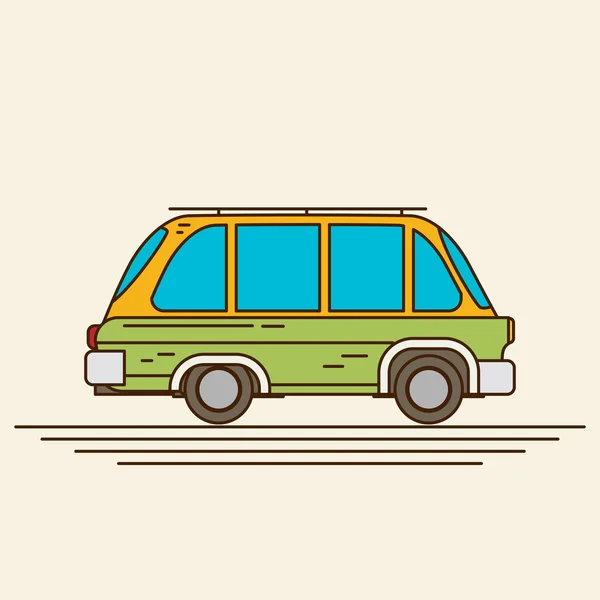 Vintage coche plano — Vector de stock