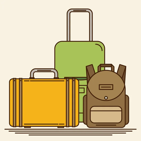 Zavazadla, zavazadla, kufry — Stockový vektor