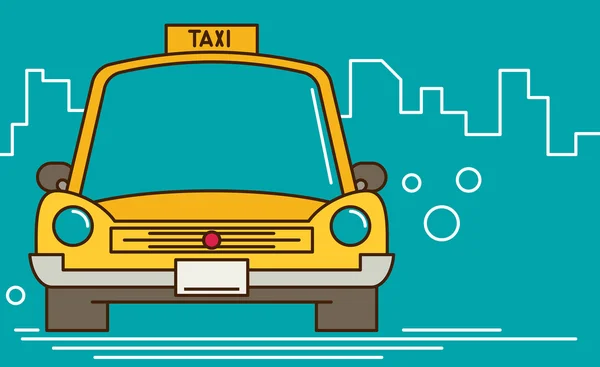 Progettazione grafica taxi in stile piatto — Vettoriale Stock
