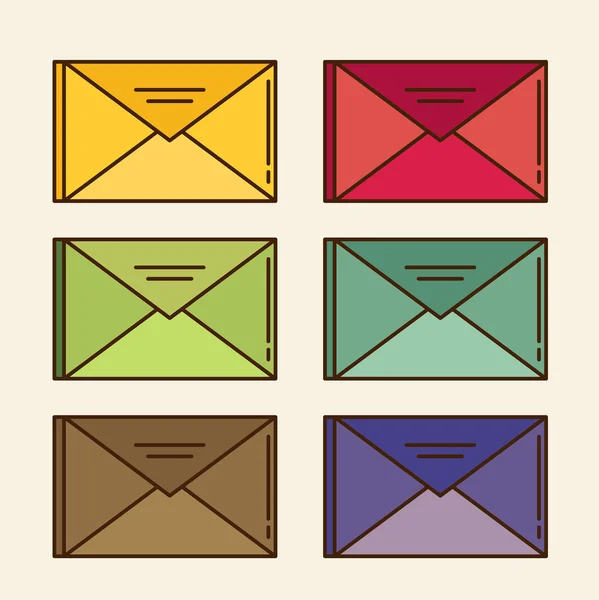 Conjunto de iconos de correo color — Archivo Imágenes Vectoriales