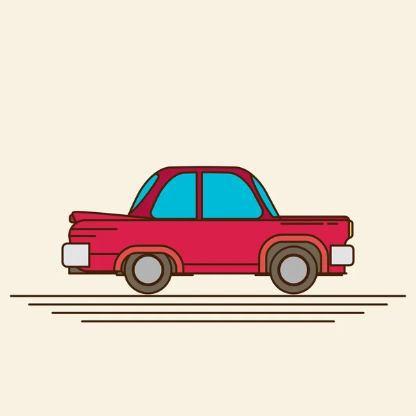 Vintage coche plano — Vector de stock