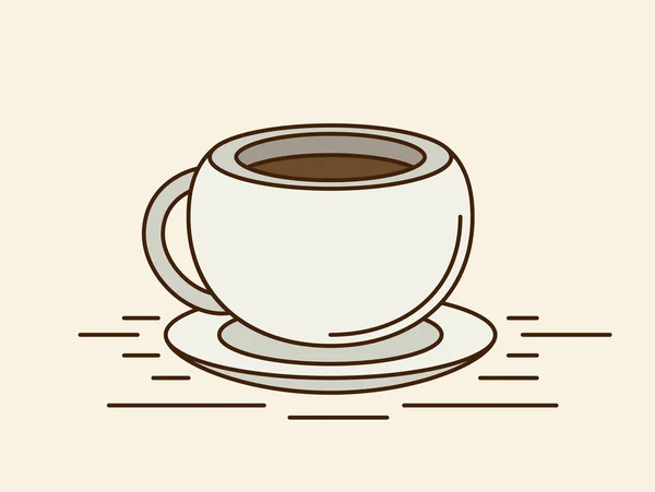 Kaffeetasse vorhanden. flach — Stockvektor