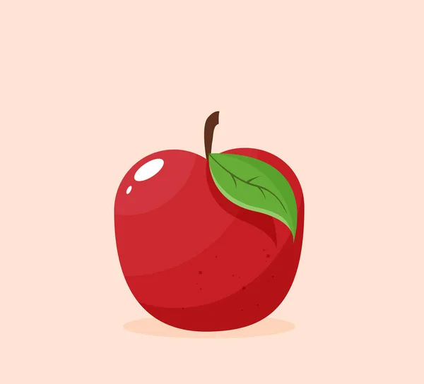 Vector Illustration Red Apple — Stock Vector