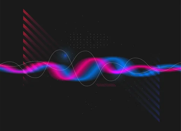 Colorful Sound Waves Bright Vector Background — Stock Vector