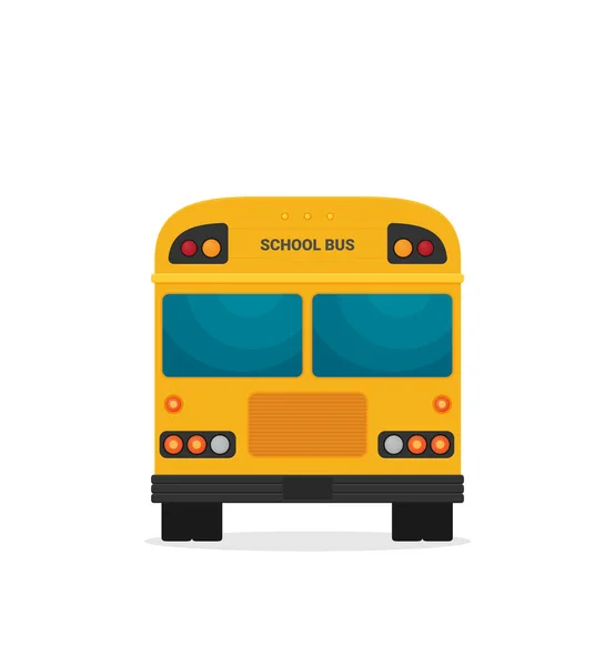 Автобусная Остановка Желтой Школьной Машиной Белом Фоне — стоковый вектор