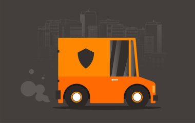 Gri arkaplan üzerinde bir inşaat tasarımının vektör çizimi