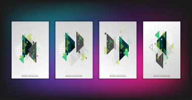 Vektör soyut arkaplan seti. Broşür tasarım şablonları. Geometrik modern arkaplan