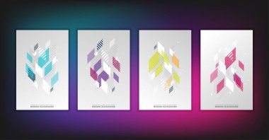 Renk çizgileri ve daireleri olan soyut vektör arkaplanı.