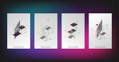 Soyut geometrik arkaplan. Vektör çizimi. Broşür tasarım şablonu.