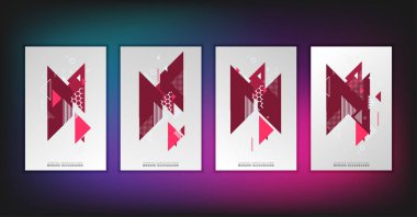 Geometrik şekilli vektör soyut arkaplan. Broşür tasarım şablonu.