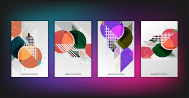 Geometrik şekilli vektör soyut arkaplan. Broşür tasarım şablonu.