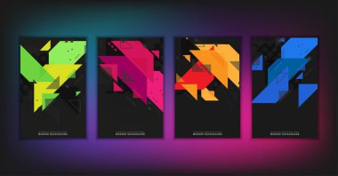 Geometrik şekilli soyut arkaplan. Vektör illüstrasyonu.