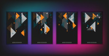 Vektör soyut arkaplan seti. pankartlar, posterler, afişler, sunumlar ve kartlar için modern tasarım şablonları.