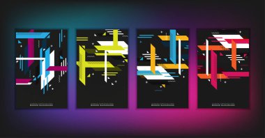 Geometrik elementlerle soyut vektör arkaplanı. Gelecekçi modern tasarım. dijital sanat.