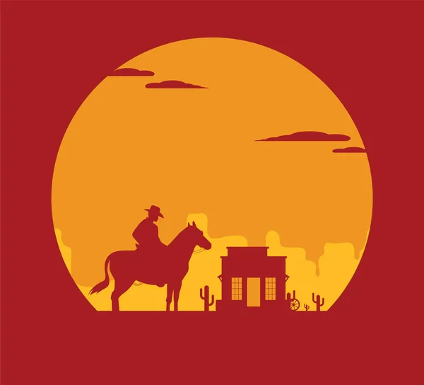 Silhueta Cavalo Com Camelo Fundo — Vetor de Stock