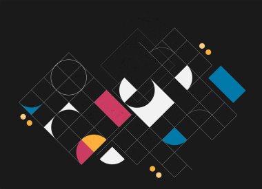 Soyut geometrik bileşim dekoratif üçgenler ve desenler arkaplan çizimi ile modern arkaplan oluşturur