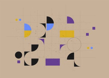 Soyut geometrik bileşim dekoratif üçgenler ve desenler arkaplan çizimi ile modern arkaplan oluşturur