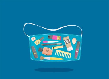 Makyajın vektör düz tasarımı.