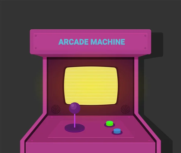 Máquina Arcade Retro Ilustración Vector Estilo Plano — Vector de stock