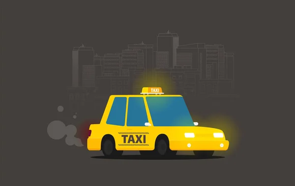 Progettazione Grafica Taxi Stile Piatto — Vettoriale Stock