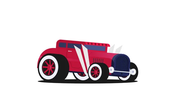 Vector Plano Coche Retro Aislado Fondo Color — Vector de stock