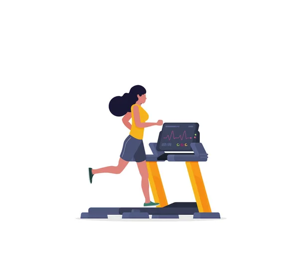 Treadmill Vector Plano Aislado Sobre Fondo Color — Vector de stock