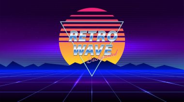 Geçmişe dönük, 80 'lerin tarzı bilim kurgu geçmişi. Fütürist araba.