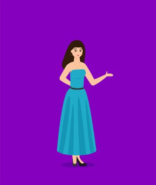 Bir kızla yaz tatilleri vektör çizimi, düz tasarım plajı.