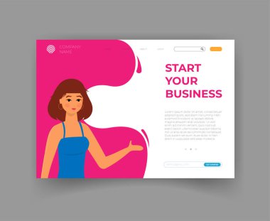 İniş için düz tasarım renkli vektör illüstrasyonunuza başlayın