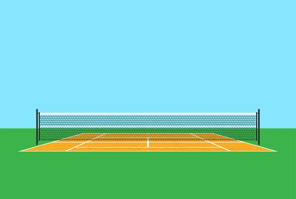 Antecedentes Pista Tenis Ilustración Vectorial Plana — Vector de stock