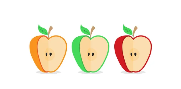 Illustration Vectorielle Dessin Animé Pièce Mordue Pomme — Image vectorielle