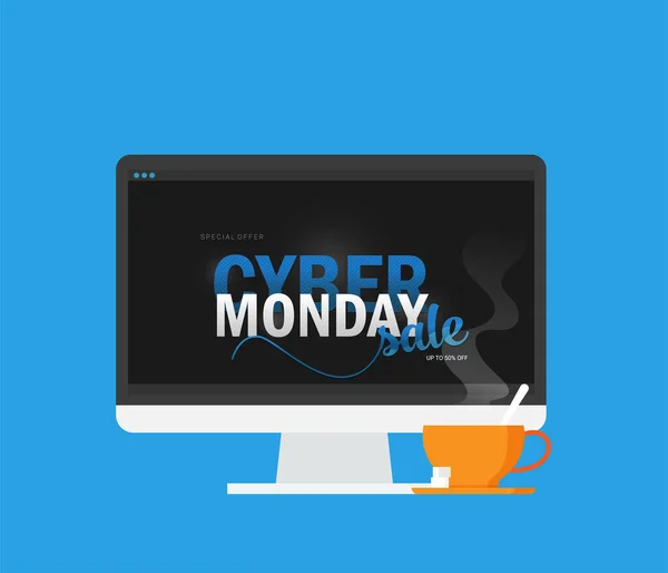 Cyber Monday Background Design Eps Vector Illustration — Stock Vector