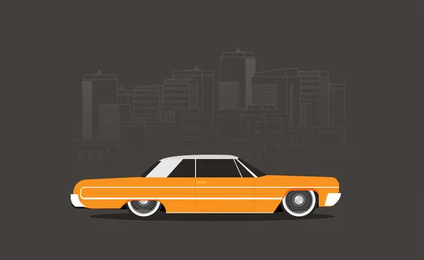 Vlakke Vector Lowrider Auto Pictogram — Stockvector