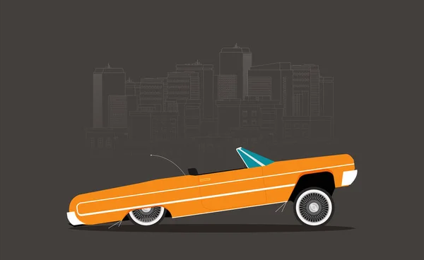 Vector Plano Lowrider Icono Del Coche — Vector de stock