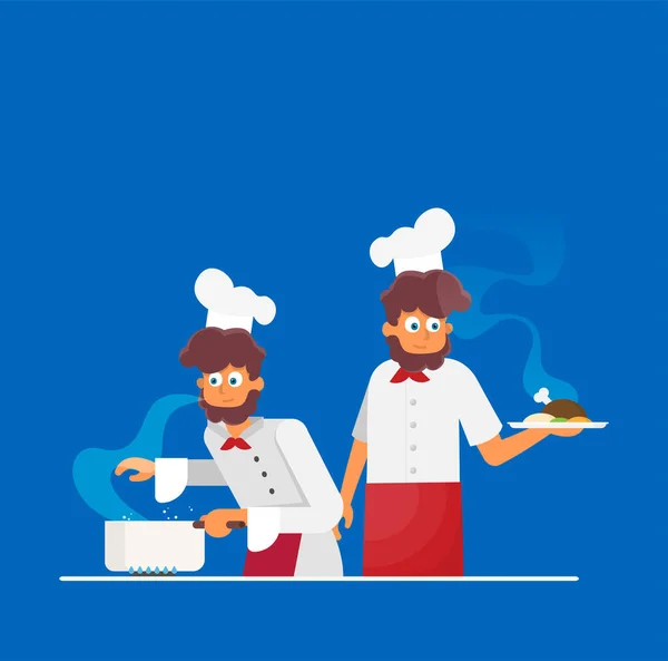 Ilustração Vetorial Chef Projeto Plano —  Vetores de Stock