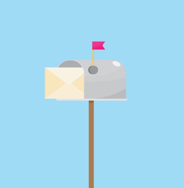 Vektör posta kutusu simgesi düz.