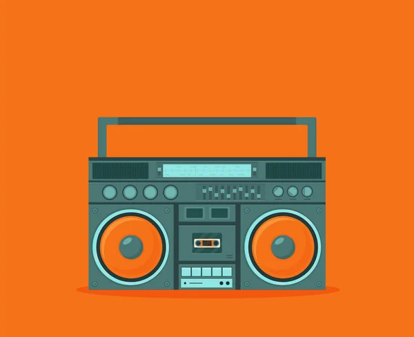 Viejo Estilo Música Boombox Plana Vector Sistemas Música — Archivo Imágenes Vectoriales