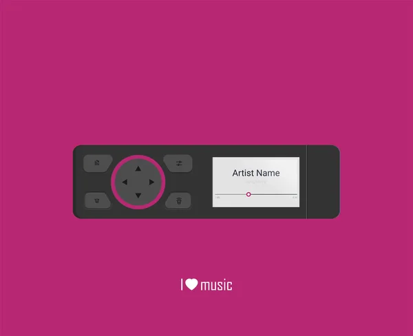 Vector Music Player Ilustração Estilo Plano —  Vetores de Stock