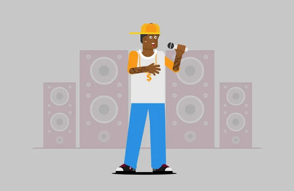 Kolorowy Rap Battle Flat Vector — Wektor stockowy