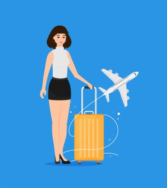 Modern ve gerçekçi bagaj tasarımı. Vektör stok illüstrasyonu.