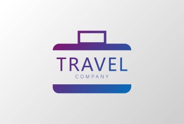 Satır sanatı basit seyahat, turizm ve web ve uygulama vektörü için tatil logosu