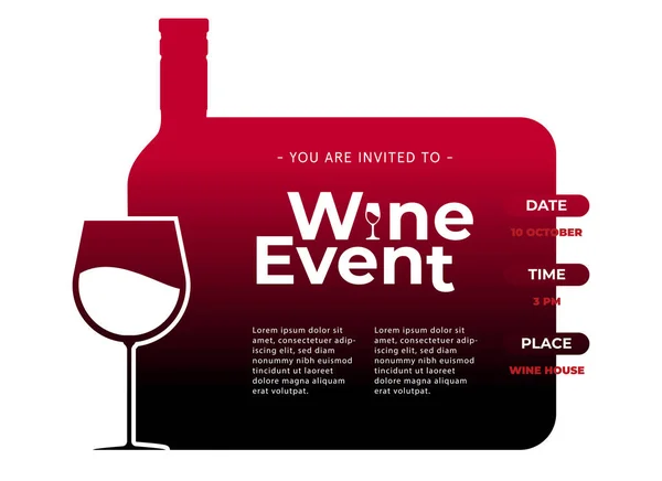 Diseño Para Vector Evento Vino Fondo Colorido — Vector de stock