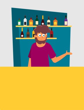 Modern bar. Düz vektör izometrik