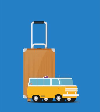 Modern ve gerçekçi bagaj tasarımı. Vektör stok illüstrasyonu.