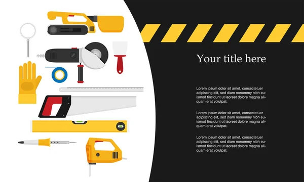 Horizontale Banners Met Gereedschap Iconen — Stockvector