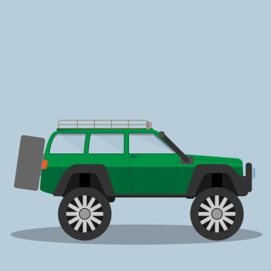 Yeşil off-road arabalar.