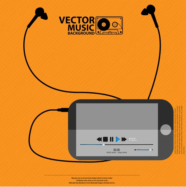 Headphone and phone — Stock Vector