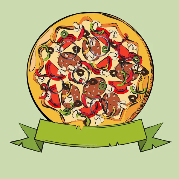 Pizza italiana — Vector de stock