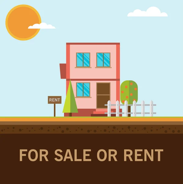 Maison à louer ou à vendre — Image vectorielle