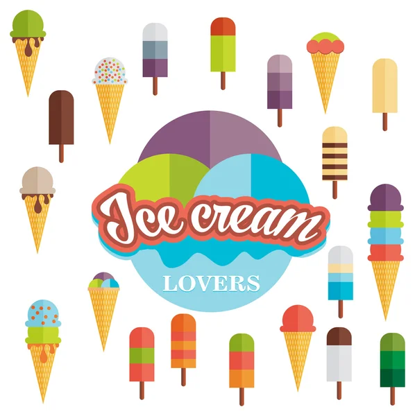 Ice Cream with banner — Stock Vector